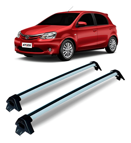 Rack Teto Toyota Etios Hatch & Sedan Aluminio Prata Plata