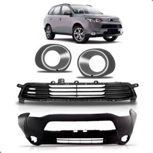 Kit Parachoque Para Oulander 2014 2015 Grade E Par Moldura Preto