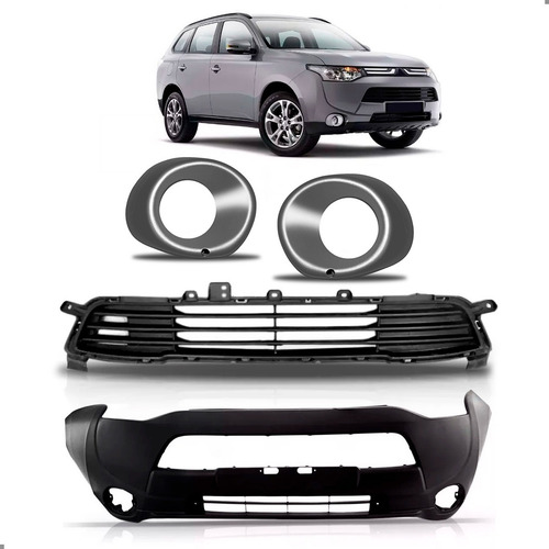 Kit Parachoque Para Oulander 2014 2015 Grade E Par Moldura Preto