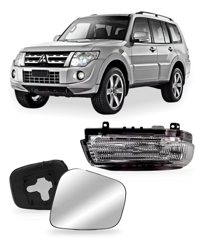 Kit Pisca Lente Retrovisor Pajero Full 2008 A 2021 Direito