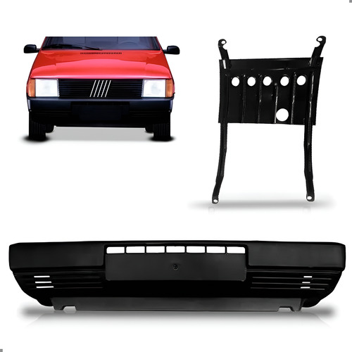 Kit Envolvente Para Fiat Uno 1988 A 2002 Com Protetor Carter Preto