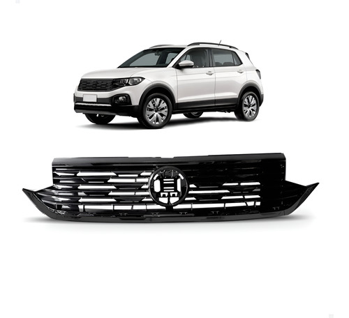 Grade Radiador T Cross 2019 A 2022 Preta Total Black Piano