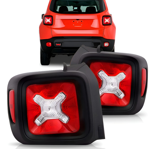 Par Sinaleira Traseira Renegade 2015 2016 2017 Vermelho