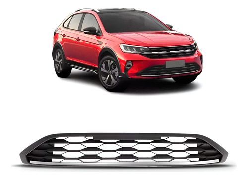 Grade Para Nivus 2021 A 2023 Preta Com Friso Cinza Completa