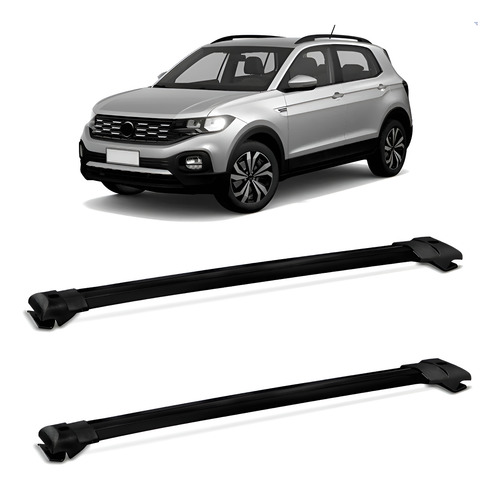 Travessa Para Vw T-cross Preta Larga Preto