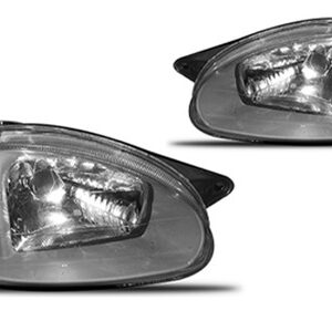 Kit Parachoque Corsa 2000 A 2003 Preto Moldura+grade+farol Preto