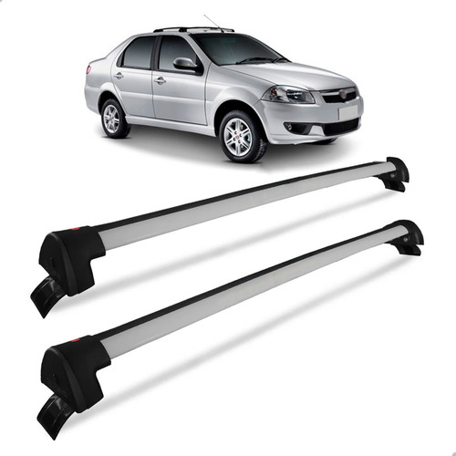 Rack De Teto Palio Siena 2008 A 2011 4pts Alumínio Prata Prata