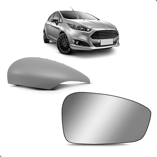 Kit Capa E Lente Retrovisor New Fiesta 2011 A 2019 Direito Direito