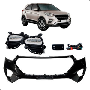 Kit Parachoque Para Creta 2016 2017 Com Kit Farol Milha Para Pintar