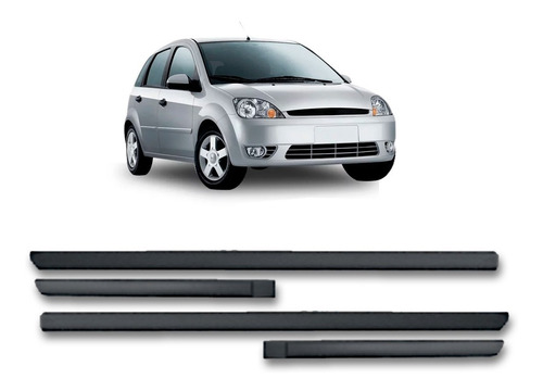 Friso Lateral Fiesta Hatch 2003 04 05 06 2007  Peças Preto