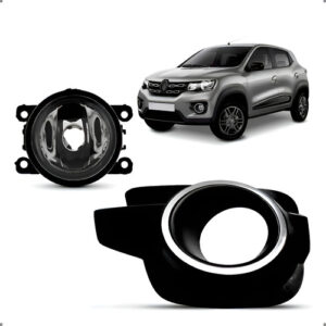 Farol Milha Para Kwid 17/22 Moldura Esquerdo Preto 1ª Linha