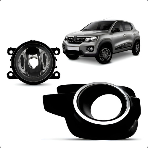 Farol Milha Para Kwid 17/22 Moldura Esquerdo Preto 1ª Linha