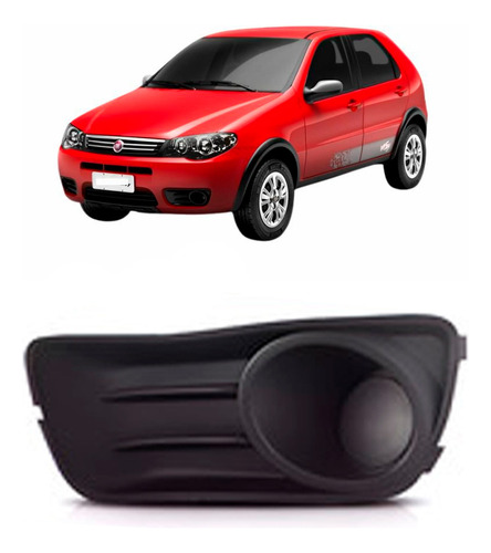Grade Parachoque Palio Way 2015 A 2018 S/m S/f Milha Preto Esquerdo Motorista Fosco