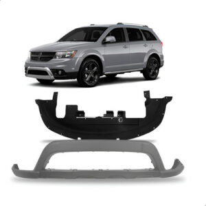 Kit  Spoiler Dianteiro + Defletor Dodge Journey 2011 A 2018  Preto