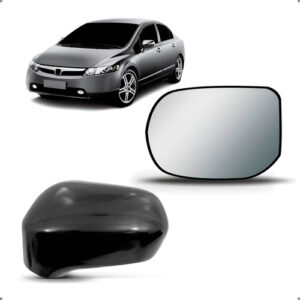 Kit Capa E Lente Retrovisor New Civic 2007 A 2011 Esquerdo Esquerdo