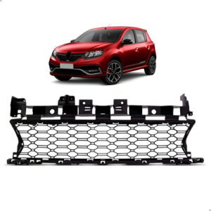 Grade Tela Central Para Sandero 2014 15 16 17 18 19 2020  Preta