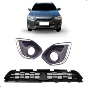 Par Moldura Cromada Para Asx 2014 15 16 Com Grade Central Fosco