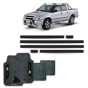 Kit Friso Lateral S10 2001 A 2011 Dupla C/ Jogo Tapete Pvc