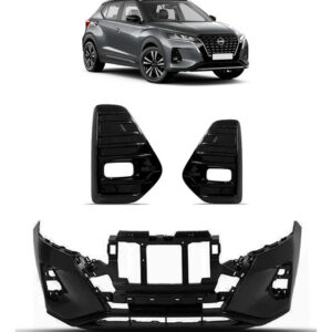 Kit Parachoque Kicks 2022 A 2024 Com Par Grade Lateral Preto