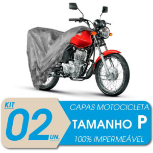 02 Capas Cobrir Moto Impermeável Proteção Uv P Mega Desconto Cinza
