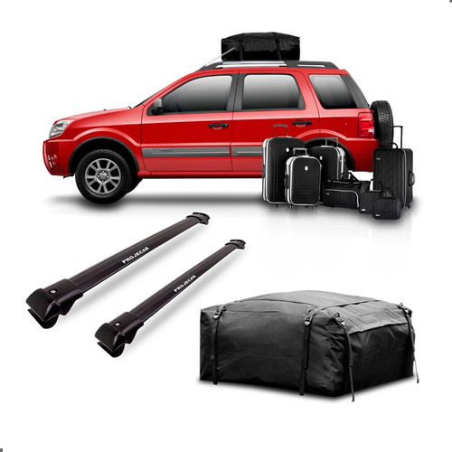 Kit Travessa Teto Ecosport 2007 A 10 +maleiro Dobrável  380l Preto