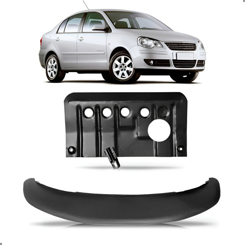 Kit Spoiler Para Polo 2007 2008 09 2010 Com Protetor Carter