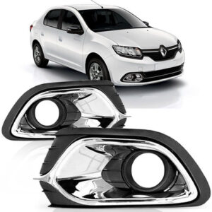 Par Moldura Farol Milha Logan 2014 2015 2016 Cromado