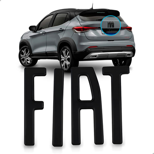 Emblema Da Mala Para Fiat Pulse Preto 2025 2024 2023 2022