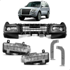 Kit Parachoque + Molduras + Milha Pajero Full 2015 A 2021 Preto