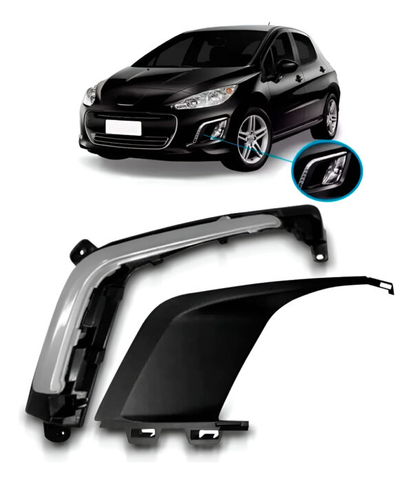 Kit Moldura Milha E Aplique Peugeot 308 2012 2013 2014 2015