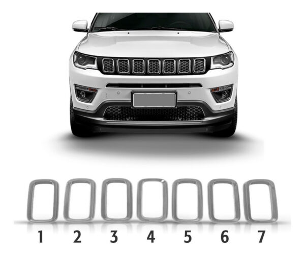 Friso Grade Jeep Compass 2017 2018 Cromado Unidade