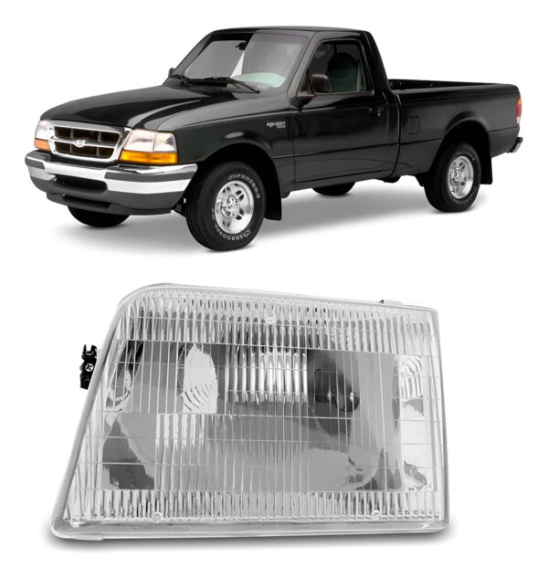 Farol Para Ford Ranger 1993 94 95 96 1997 Lente Acrílico Lado Esquerdo