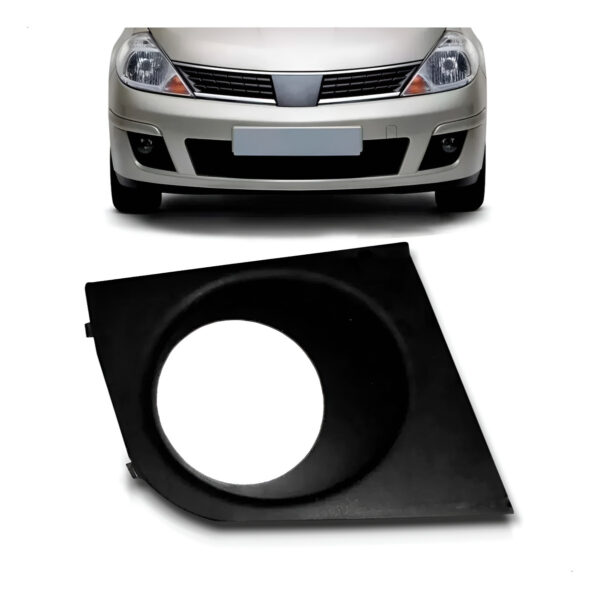 Moldura Milha Para Nissan Tiida 2007 2008 2009 2010 Com Furo Lado Direito