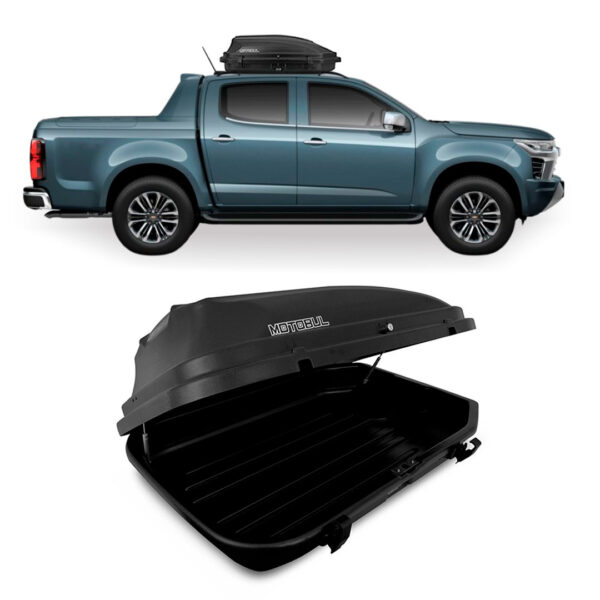 Baú Maleiro De Teto Motobul 270 Litros GM-S10 Preto