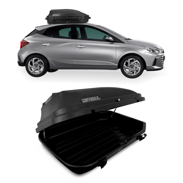 Baú Maleiro De Teto Motobul 270 Litros HYUNDAI-HB20-HATCH Preto
