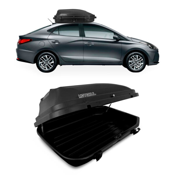 Baú Maleiro De Teto Motobul 270 Litros HYUNDAI-HB20-SEDAN Preto