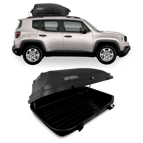 Maleiro Teto Baú Jeep Renegade Motobul 270 Litros 50kg Preta