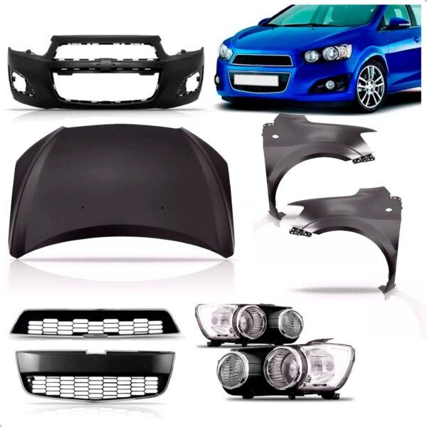 Kit Frente Sonic Sedan Hatch 2012 2013 2014 2015 Preto
