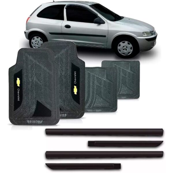 Friso Lateral Chevrolet Celta 2000 A 2005 2p + Jogo Tapete
