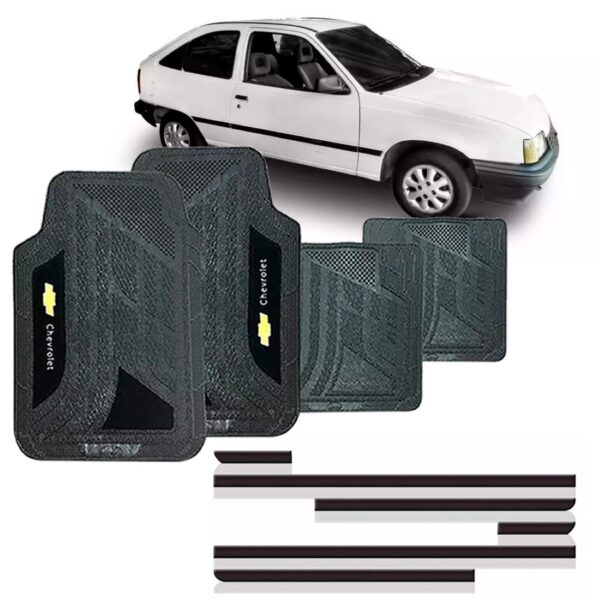 Friso Lateral Kadett/ipanema Gl 1996 A 1998 2p + Jogo Tapete Preto