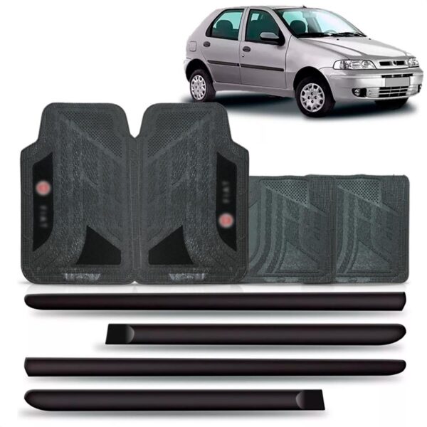 Friso Lateral Fiat Palio Fire 2000 A 2004 4p + Jogo Tapete