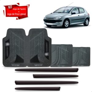 Friso Lateral Para Peugeot 206 2000 A 2010 4p + Jogo Tapete