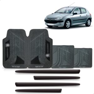 Friso Lateral Para Peugeot 206 2000 A 2010 4p + Jogo Tapete