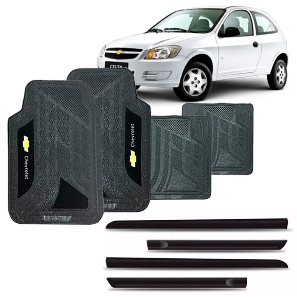 Friso Lateral Chevrolet Celta 2006 A 2012 2p + Jogo Tapete