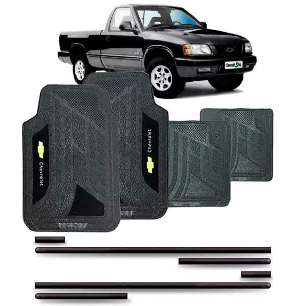 Friso Lateral S10 1995 A 2000 (cabine Simples) + Jogo Tapete