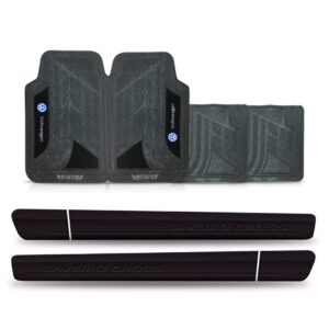 Kit Friso Lateral Saveiro Cross + Jogo Tapete Em Pvc