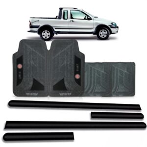Friso Lateral Fiat Strada 1995/2000 + Jogo Tapete Pvc Oferta