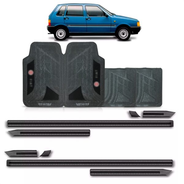 Friso Lateral Uno 1988 A 1994 4 Porta Largo + Jogo Tapete