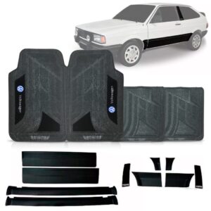 Friso Lateral Gol Gts 1988 A 1993 Preto + Jogo Tapete