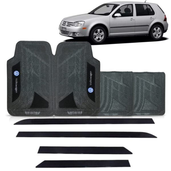 Friso Lateral Golf 2008 A 2014 4p Preto + Jogo Tapete